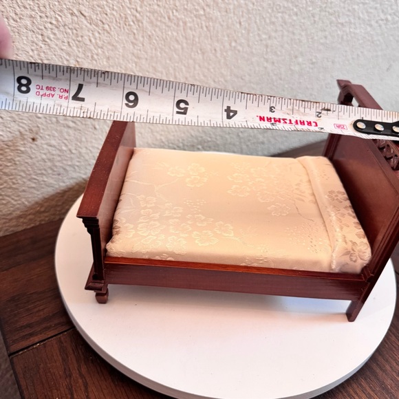 Vintage dollhouse Miniature furniture lattice design bed - Picture 5 of 6